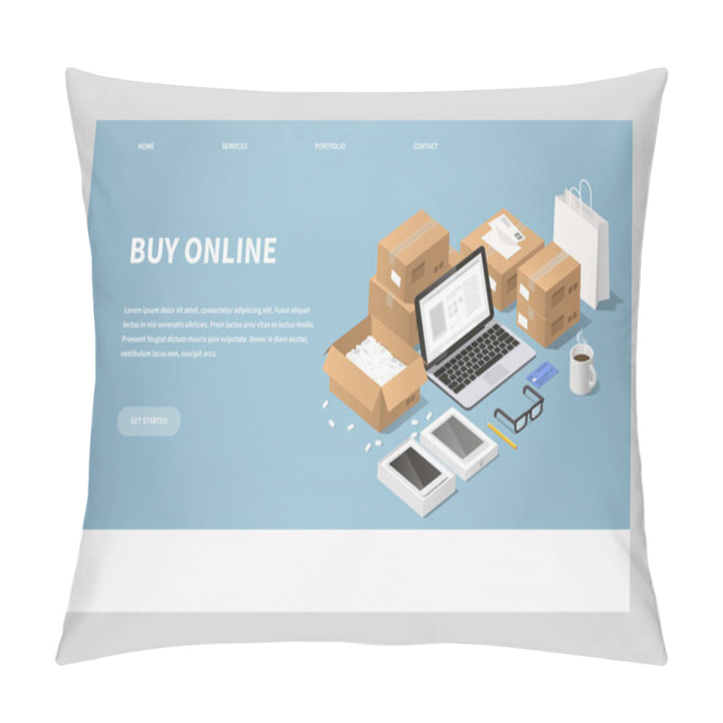 Personality  Online Shopping And Delivery Illustration Pillow Covers