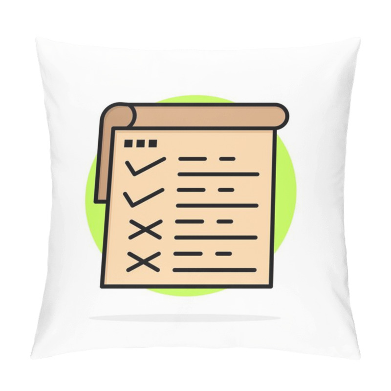 Personality  Checklist, Testing, Report, Qa Abstract Circle Background Flat C Pillow Covers