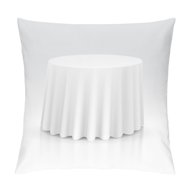 Personality  Vector Empty Round Table With Tablecloth Pillow Covers