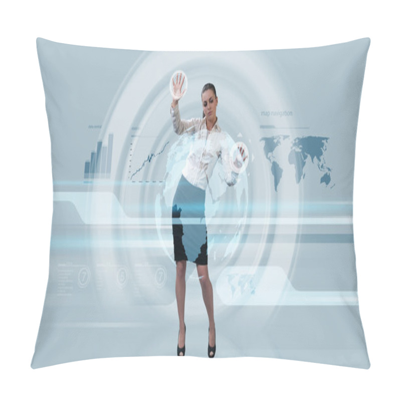 Personality  Sexy Brunette Operating Data Pillow Covers