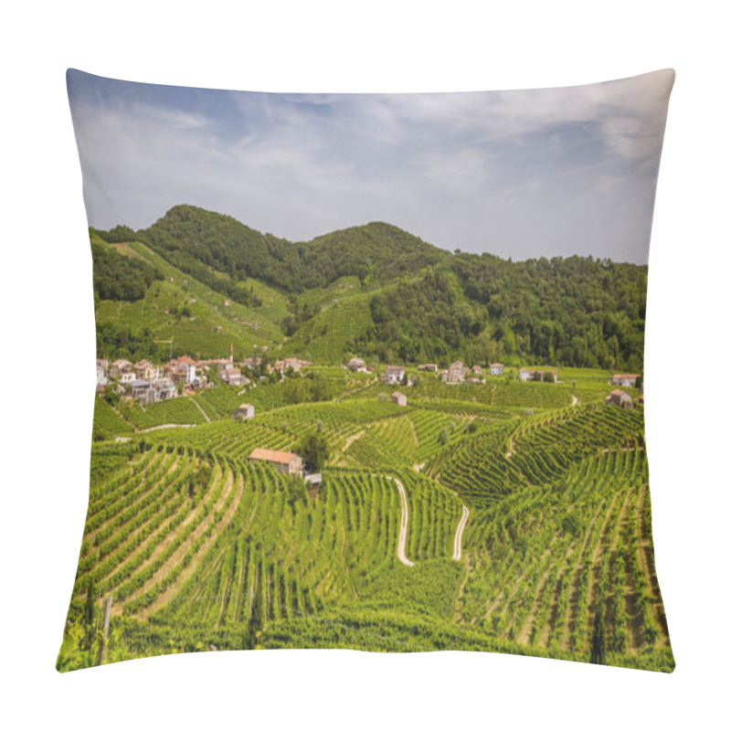 Personality  Panorama Of Vineyard County Around Valdobbiadene Pillow Covers