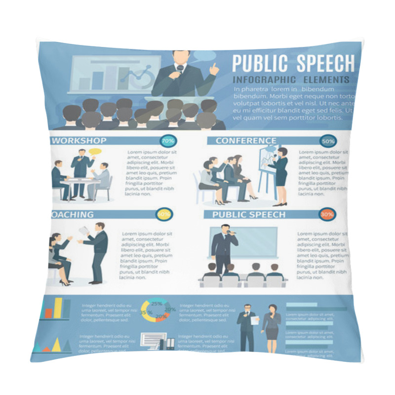 Personality  Public Speaking Infographic Elements Flat Poster Pillow Covers