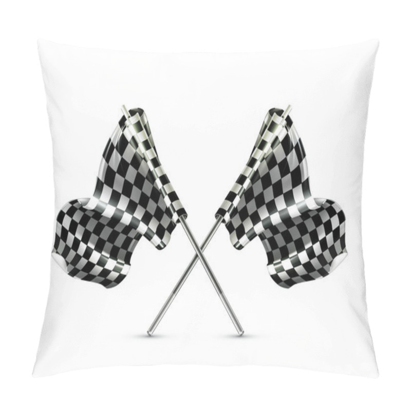 Personality  Two Crossed Checkered Flags Pillow Covers