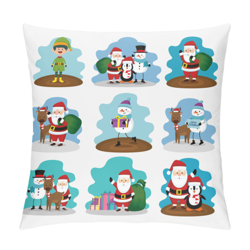 Personality  Bundle Christmas With Reindeer And Set Characters Pillow Covers