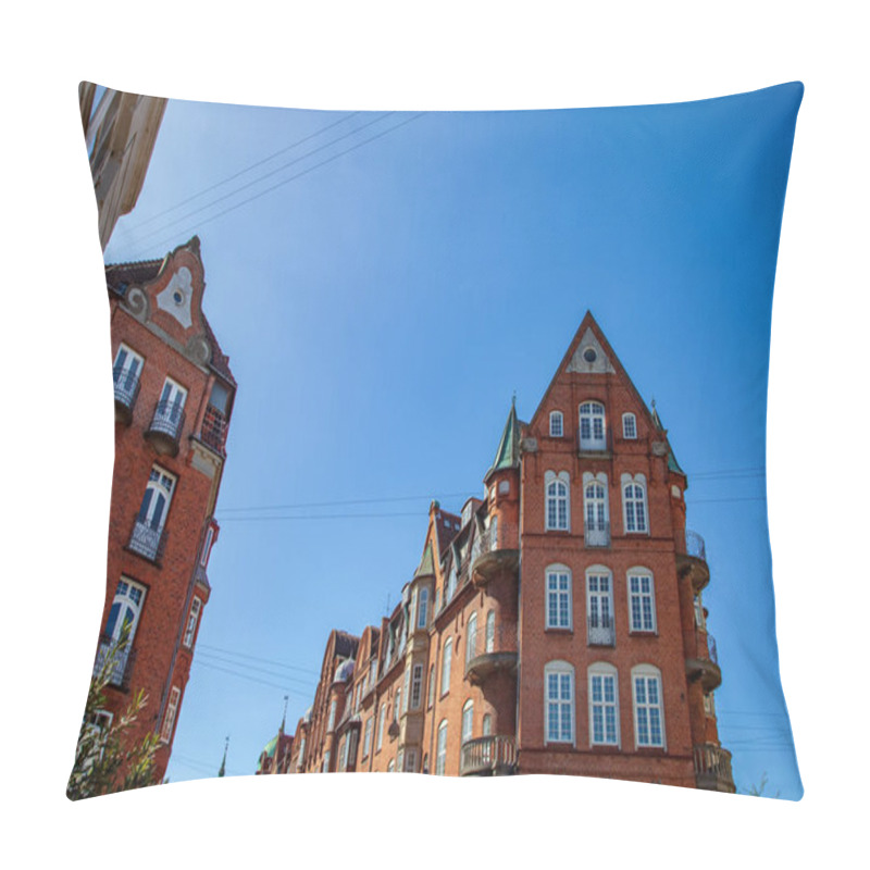 Personality  Low Angle View Of Buildings Against Blue Sky, Copenhagen, Denmark Pillow Covers