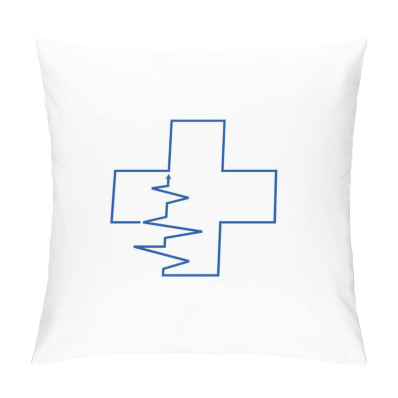 Personality  Plus Medical Arrow Up Update Progress Symbol Logo Vector Pillow Covers