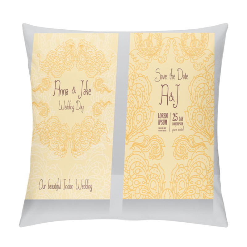 Personality  Template For Wedding Invitation In Indian Style Pillow Covers