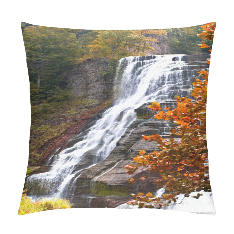 Personality  Finger Lakes Region Waterfall In The Autumn Pillow Covers