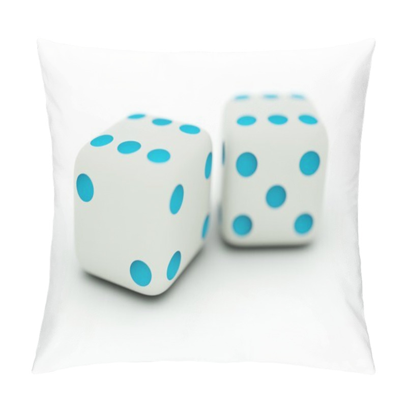 Personality  Dice Isolated On White Pillow Covers