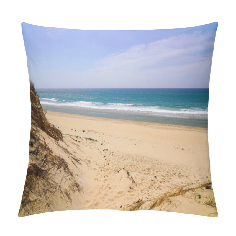 Personality  West Atlantic Coast In Le Porge Beach With Sea Sandy Horizon View From France Pillow Covers