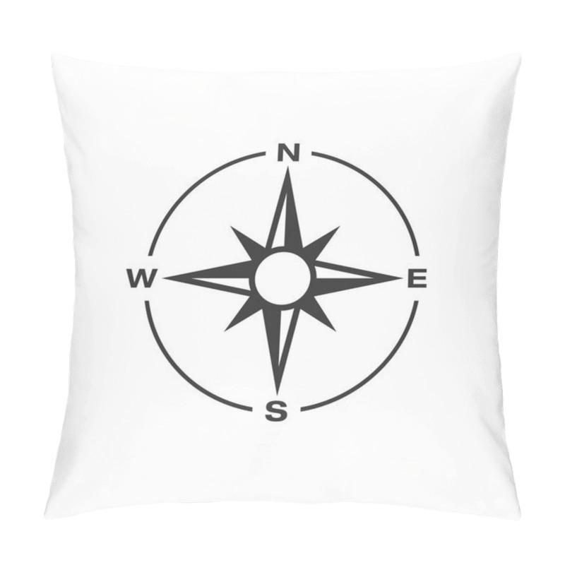 Personality  Compass Rose Icon Logo Template Pillow Covers