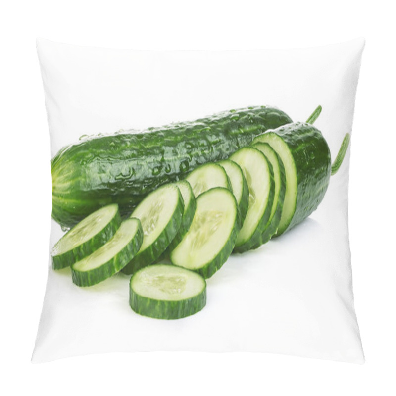 Personality  Cucumber Isolated On White Background. Pillow Covers