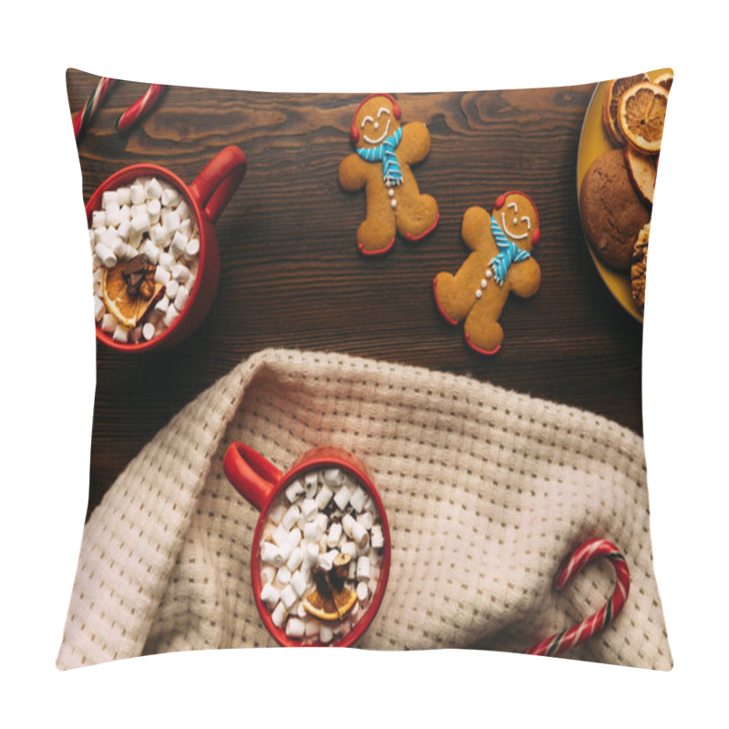 Personality  Gingerbreads And Cups Of Cacao  Pillow Covers