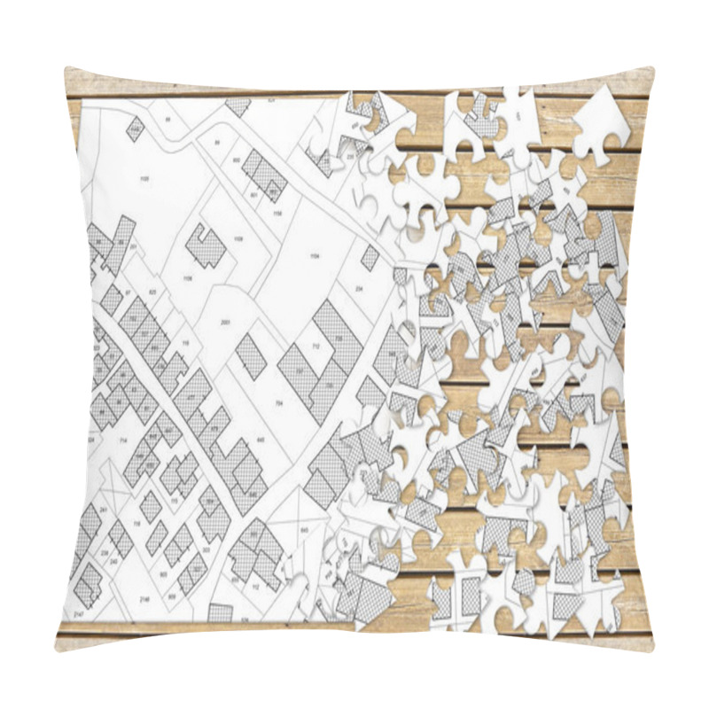 Personality  Imaginary Cadastral Map Of Territory With Buildings And Roads -  Pillow Covers