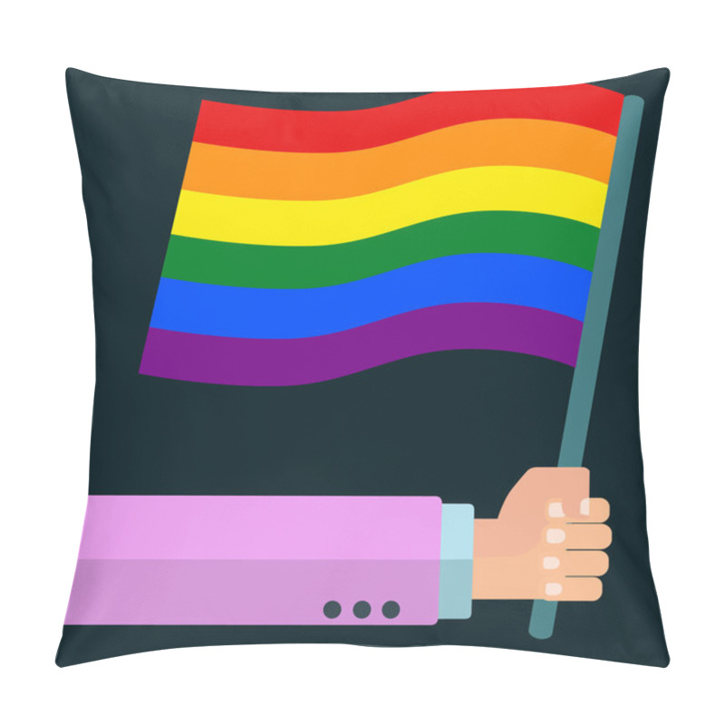 Personality  Holding A Gay Rainbow Flag  Pillow Covers