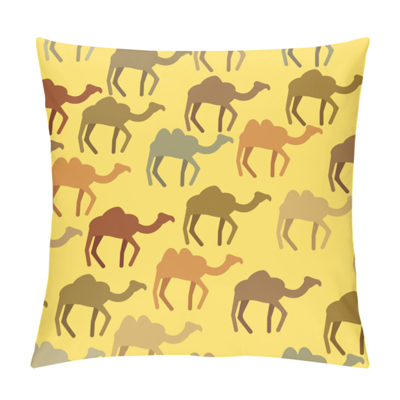 Personality  Camels Seamless Pattern. Background Of Desert Animals. Vector Or Pillow Covers