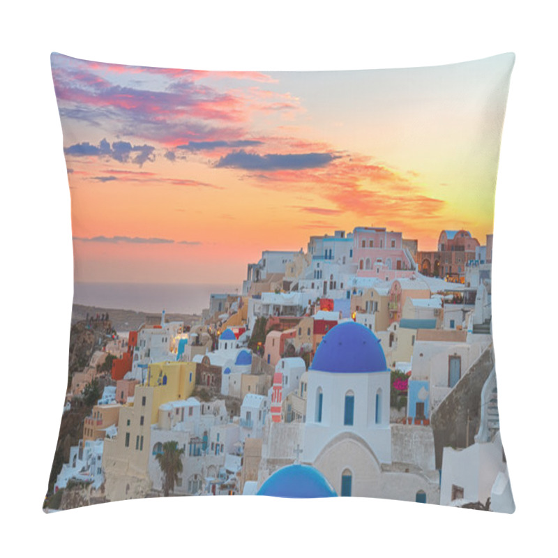 Personality  Oia, Traditional Greek Village Pillow Covers