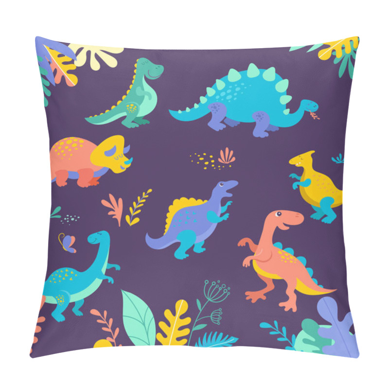 Personality  Dinosaurs Collection, Cute Illustrations Of Prehistoric Animals Pillow Covers