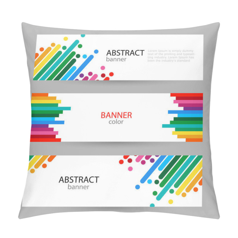 Personality  Set Horizontal Banners With Empty Place For Text. Abstract Summe Pillow Covers