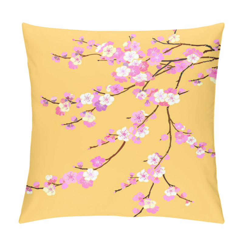 Personality  Sakura Cherry Blossom Tree Vector Illustration Background  Pillow Covers