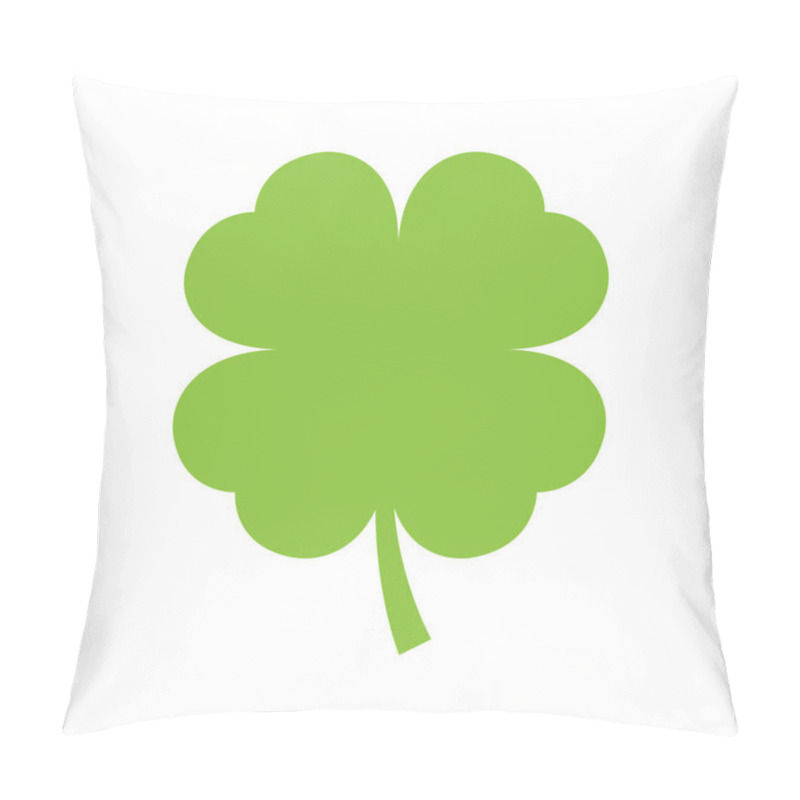 Personality  Vector Green Cloverleaf. Isolated On White Background. Pillow Covers