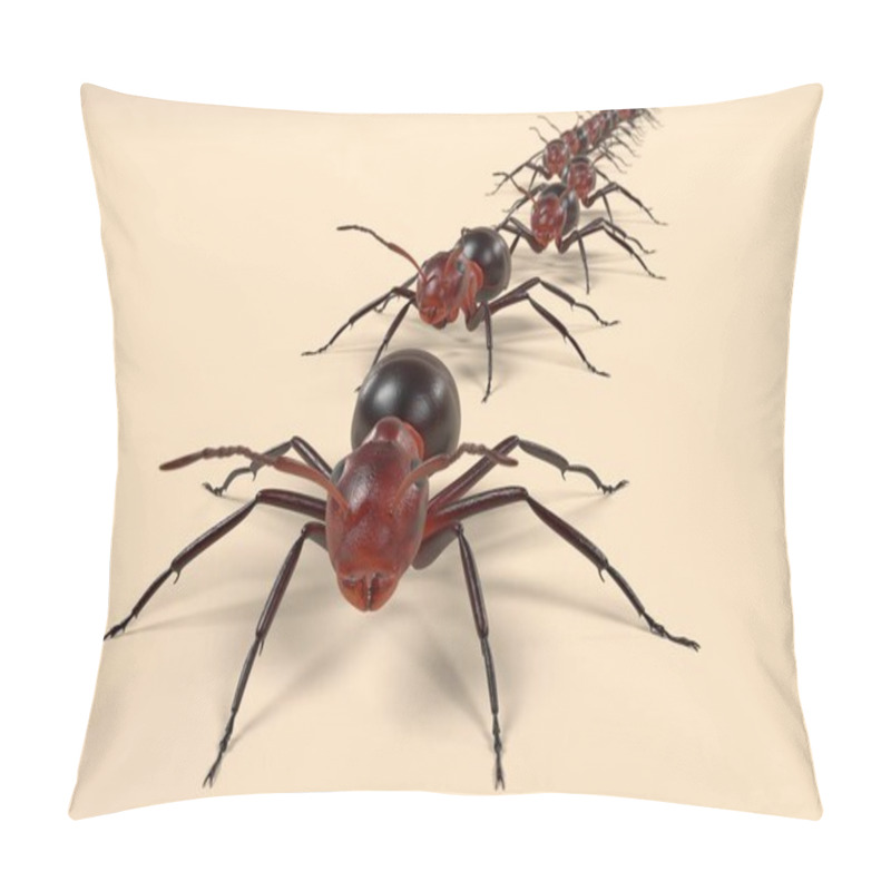 Personality  Realistic 3d Render Of Ants Walking Pillow Covers