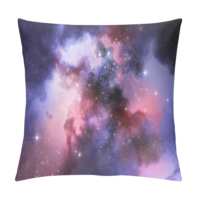 Personality  Deep Space Nebula And Galaxy Background 3d Illustration. Pillow Covers