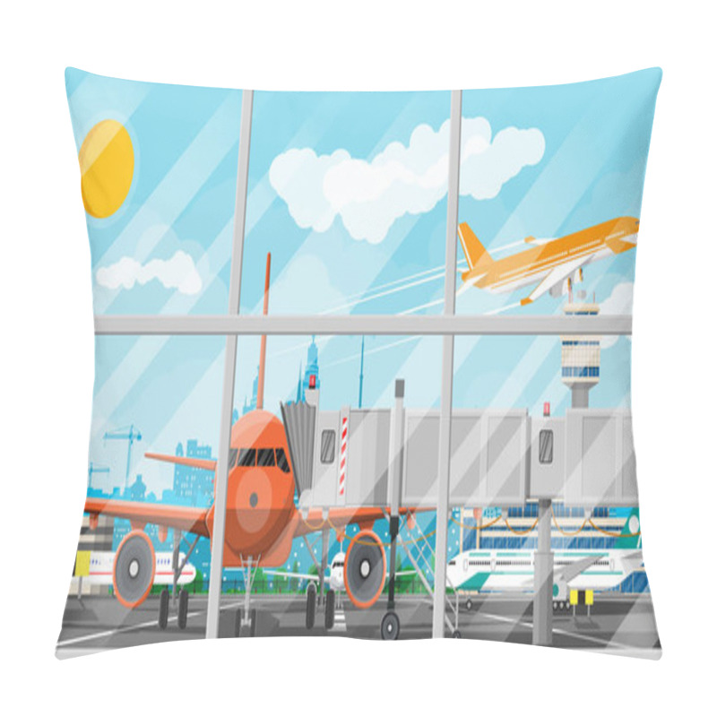 Personality  Plane Before Takeoff Pillow Covers