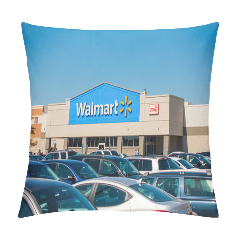 Personality  Walmart Supermarket Sign At Day Time Pillow Covers