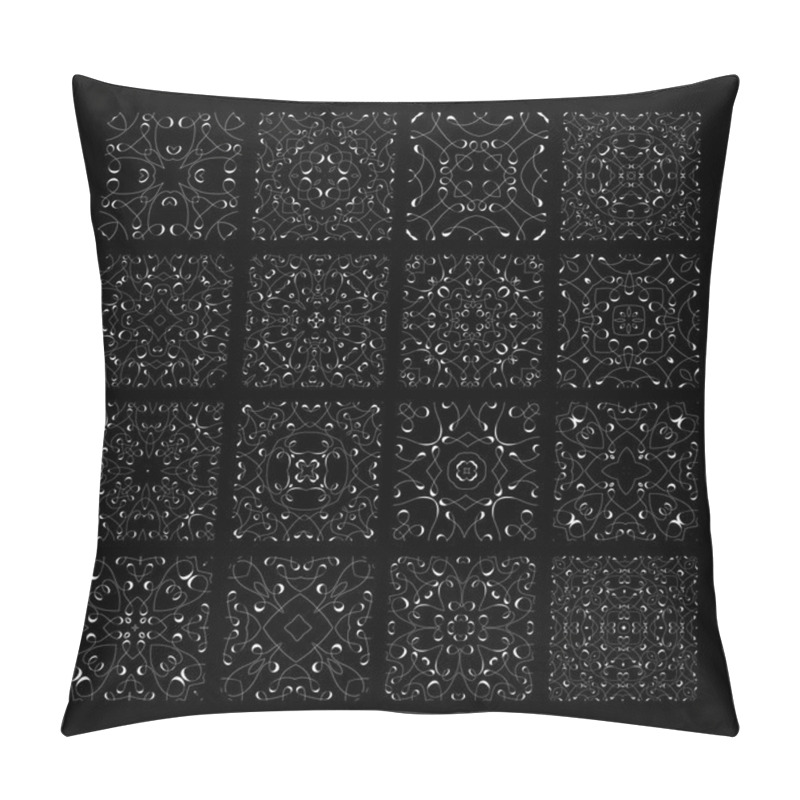 Personality  A Set Of Complex Monochrome Vector Geometric Patterns. Pillow Covers