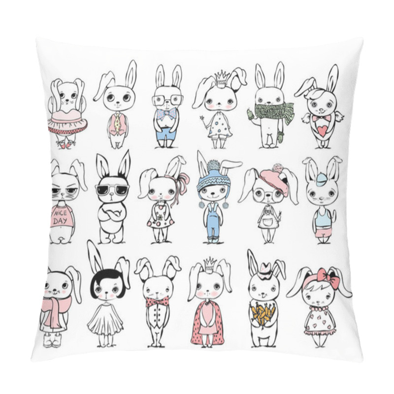 Personality  Cute Rabbits For Greeting Card Pillow Covers