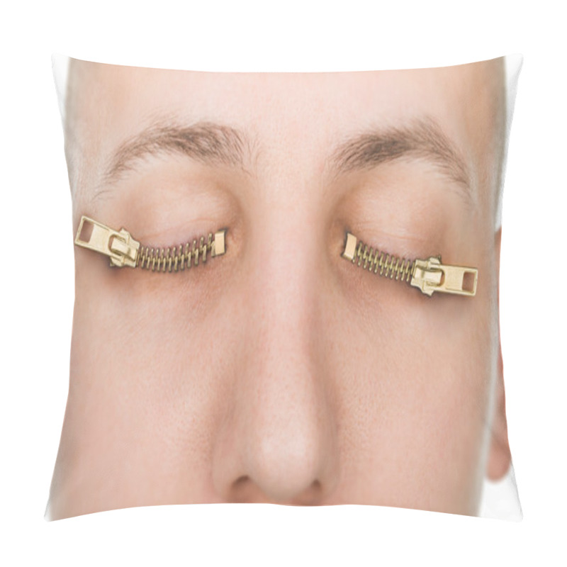 Personality  Mans Eyes Closed Zipper Pillow Covers