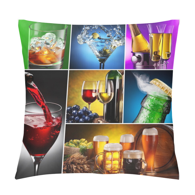 Personality  Collection Of Images Of Alcohol In Different Ways. Pillow Covers