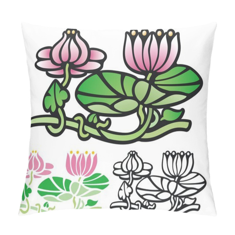 Personality  Art Deco Style Water Lotus Pillow Covers