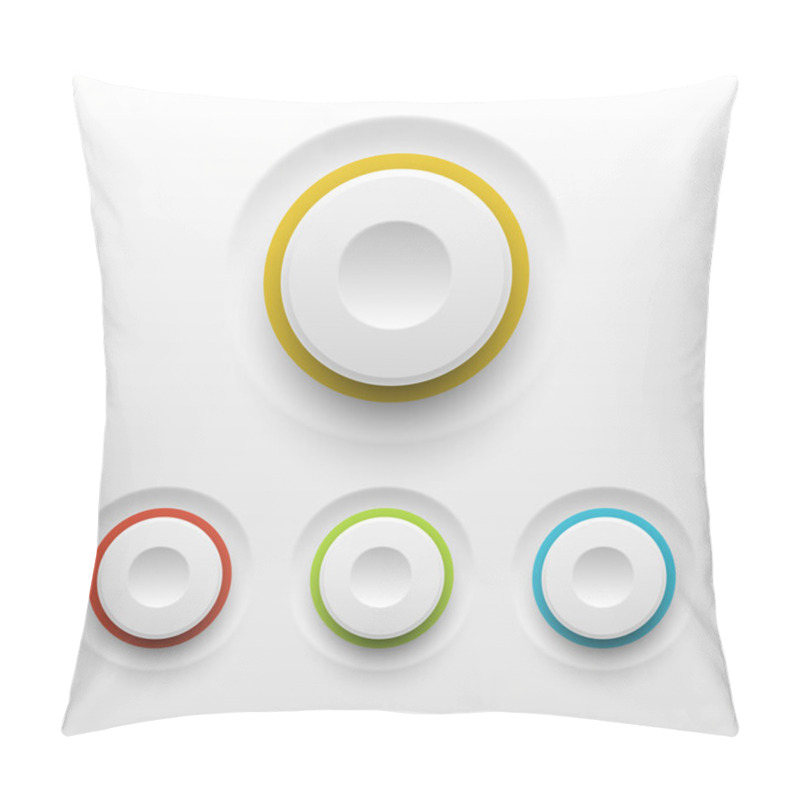 Personality  Vector Buttons On White Background Pillow Covers