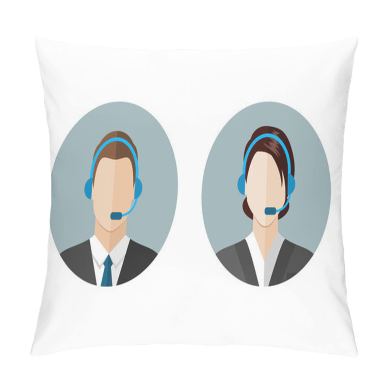 Personality  Call Center Operator Icons Pillow Covers