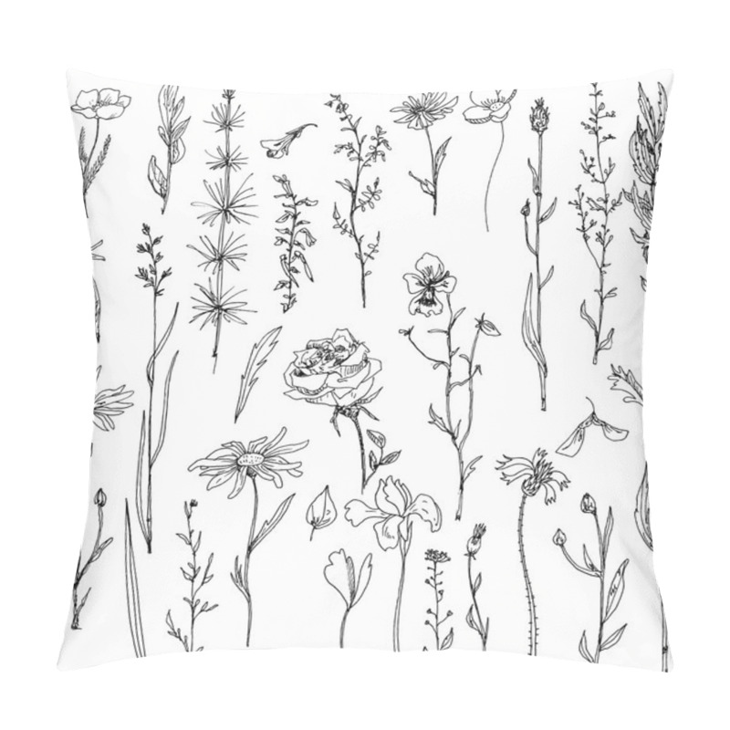 Personality  Floral Doodle Set Pillow Covers