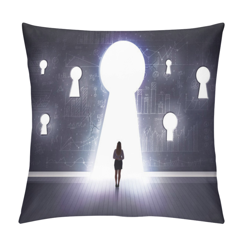 Personality   Businessman Looking Through Keyhole Pillow Covers