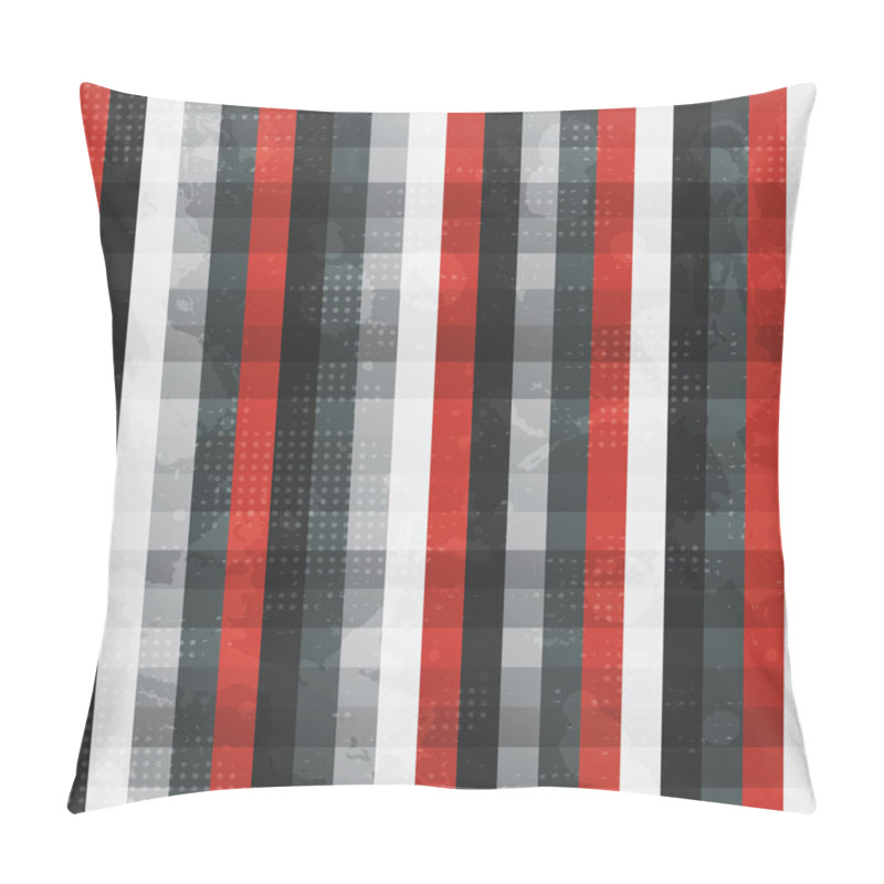 Personality  Abstract Red Lines Seamless Texture With Grunge Effect Pillow Covers