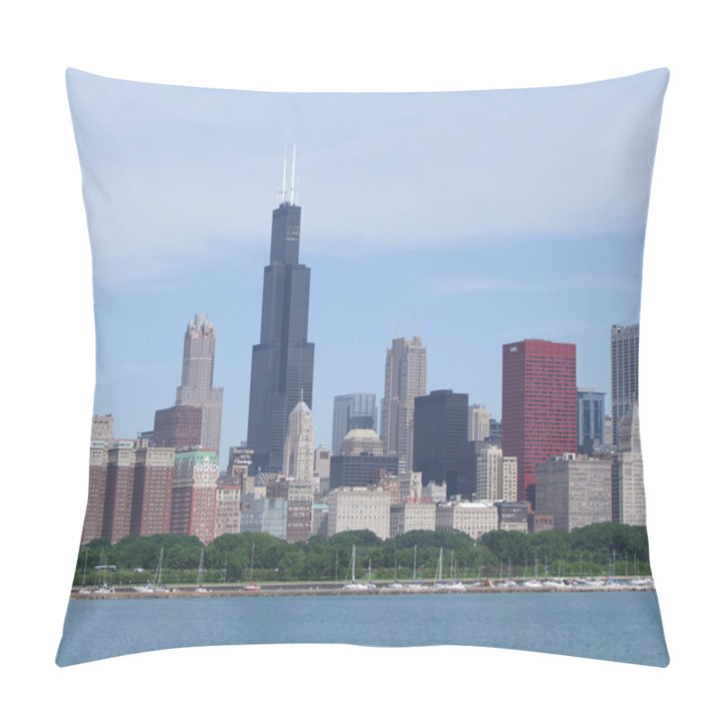 Personality  Chicago Downtown Skyline Pillow Covers