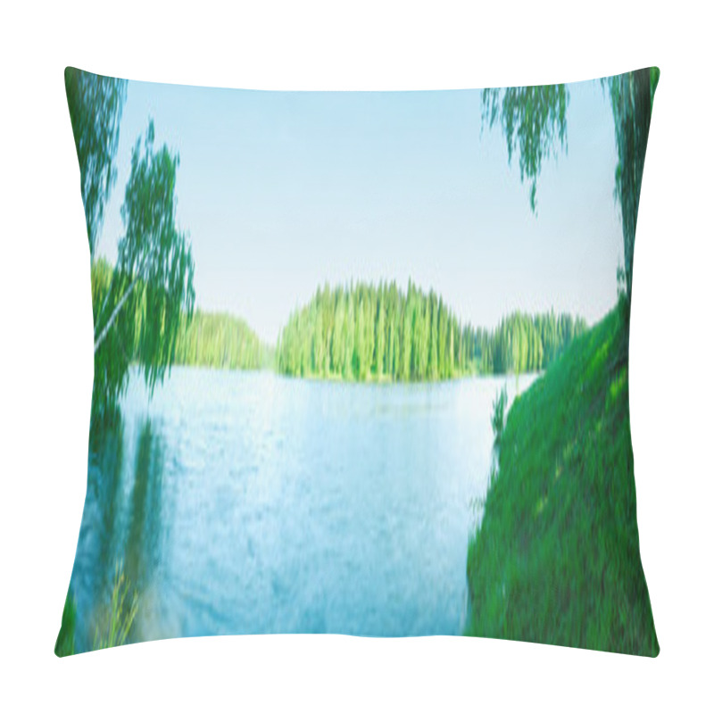 Personality  Panorama Of Lake With Wood Pillow Covers