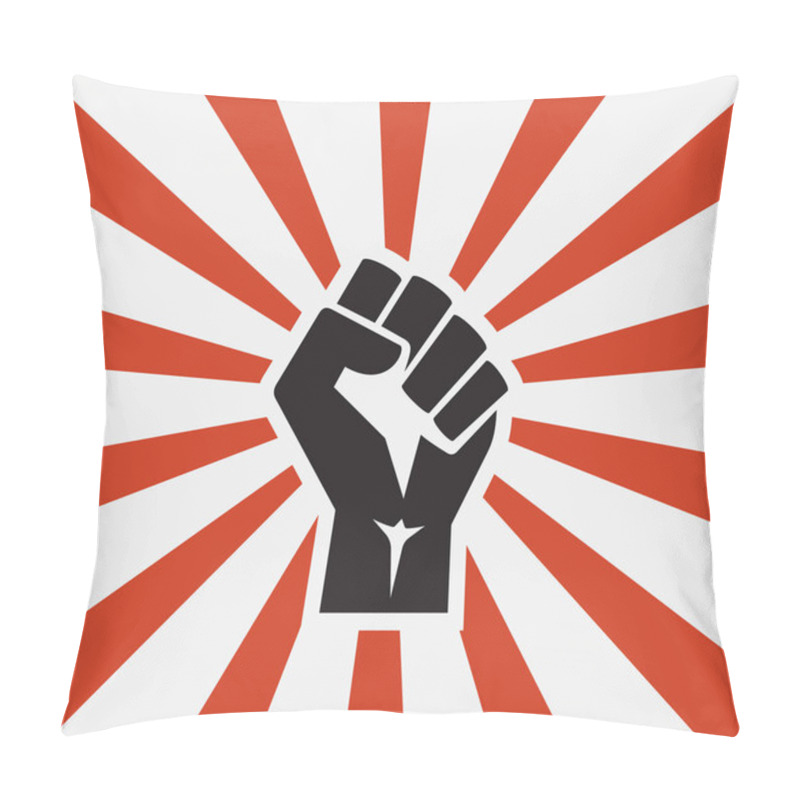 Personality  Raised Fist Black Logo Icon Poster - Isolated Vector Illustration Pillow Covers