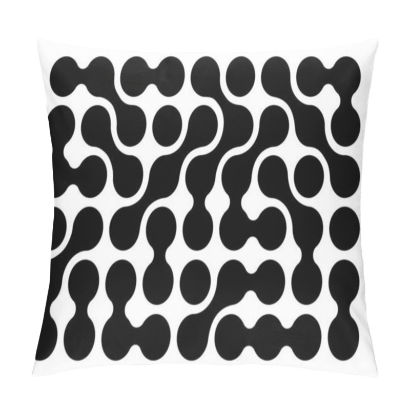 Personality  Metaball Pattern. Liquid Drops Or Morph Shapes Background. Organic Blobs Or Molecules Isolated On White Background. Modern Abstract Wallpaper With Connected Dots. Vector Graphic Illustration. Pillow Covers