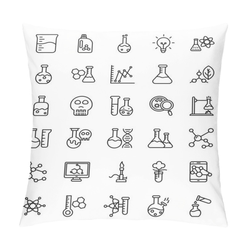 Personality  Lab Testing Line Vector Icons  Pillow Covers