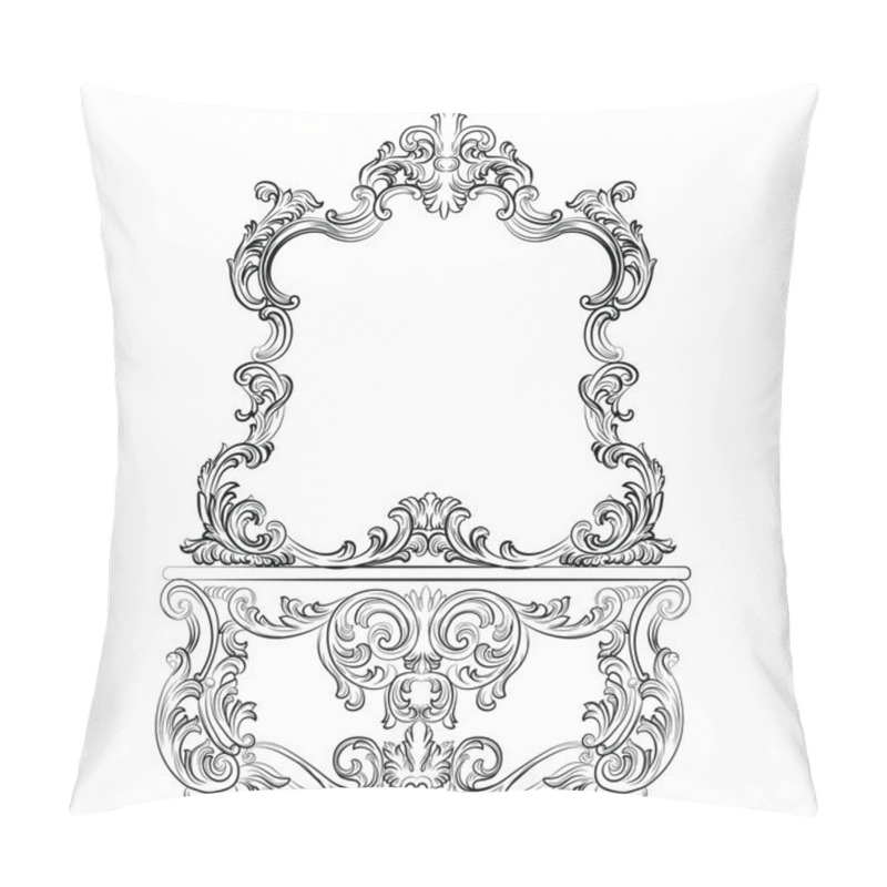 Personality  Vector Baroque Furniture Dressing Table And Mirror Frame Pillow Covers