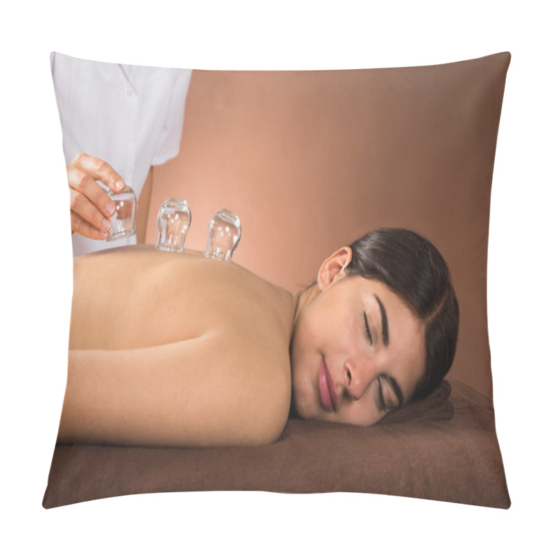 Personality  Woman Receiving Cupping Therapy Pillow Covers