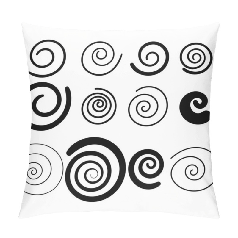 Personality  Set Of Abstract Doodle Swirls Isolated On White Background. Vector Illustration.  Pillow Covers