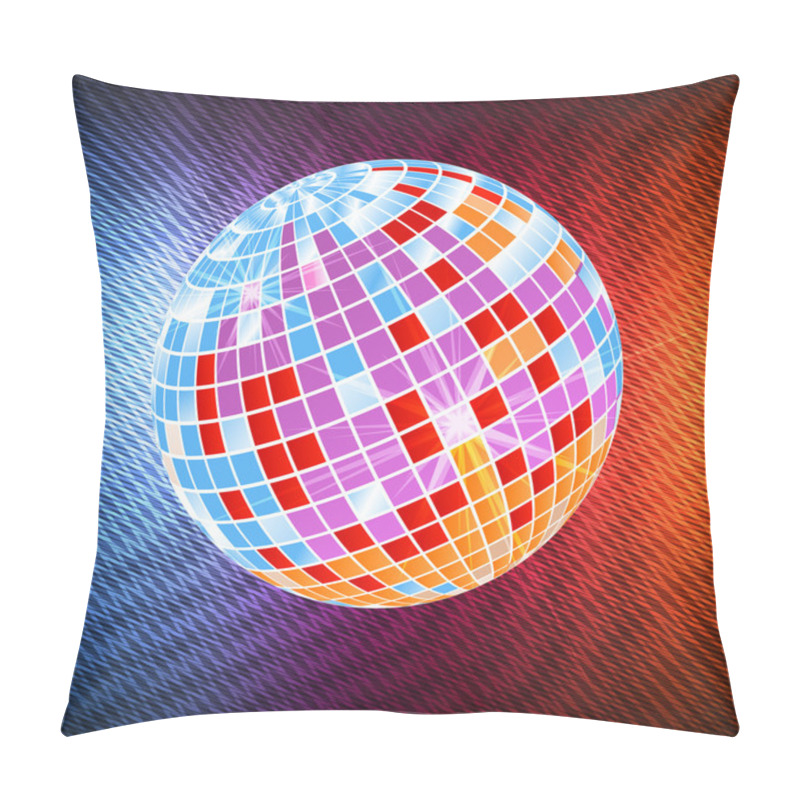 Personality  Neon Disco Ball Background Vector Pillow Covers