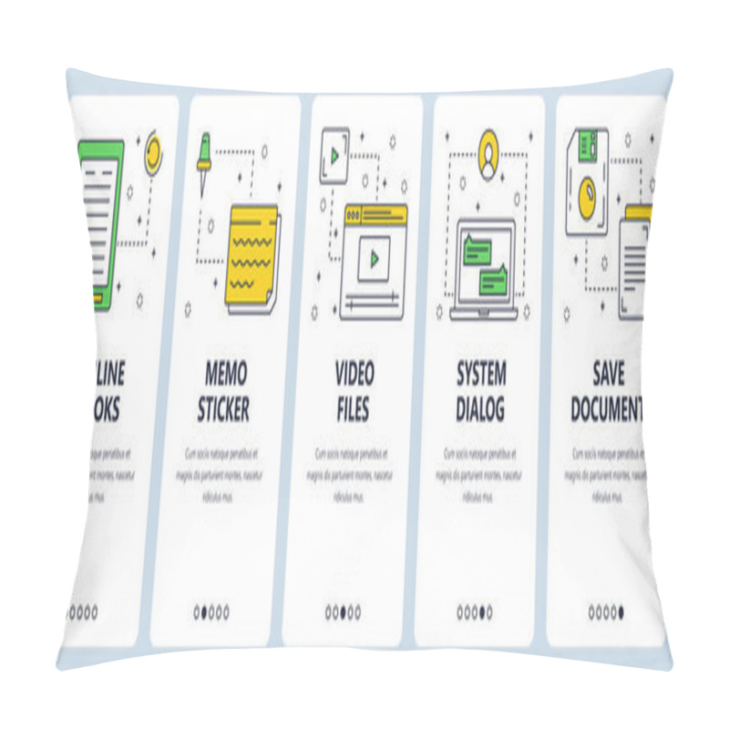 Personality  Vector Modern Thin Line Online Books Vertical Web Banner Set Pillow Covers