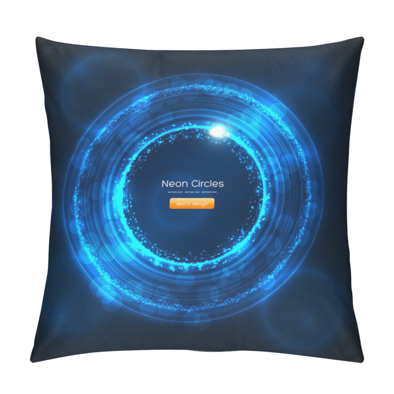 Personality  Neon Circles Abstract Vector Background Pillow Covers